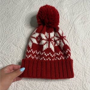 Red and White Winter Beanie